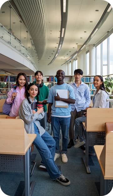 Students in library